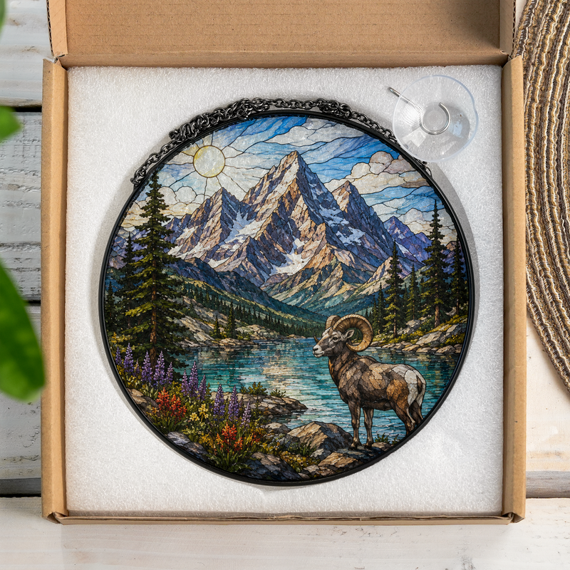 Rocky Mountain National Park Stained Glass Suncatcher, Window Hanging Decor, Gift for Nature Lovers