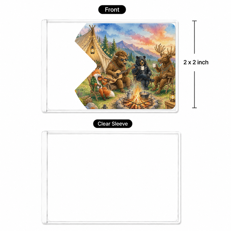Cute Animals Camping National Park Pass Sleeve | Gift for Hikers & Nature Lovers