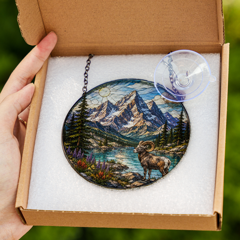 Rocky Mountain National Park Stained Glass Suncatcher, Window Hanging Decor, Gift for Nature Lovers