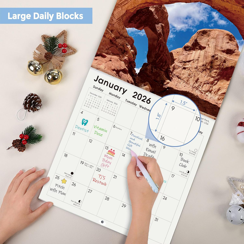 2027 National Parks Wall Calendar, 18-Month July 2026-Dec 2027 Monthly Calendar, Gift for National Park Lovers
