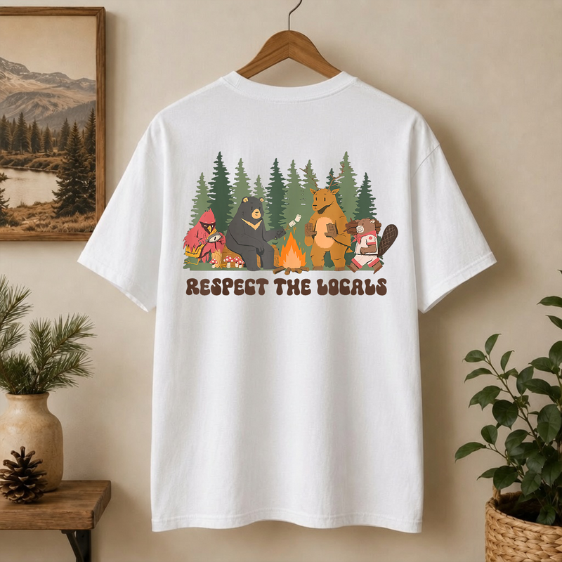 Respect the Locals National Park T-Shirt, Funny Wildlife Camping Tee, Gift for Hikers and Campers