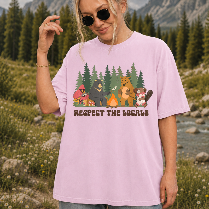 Respect the Locals National Park T-Shirt, Funny Wildlife Camping Tee, Gift for Hikers and Campers
