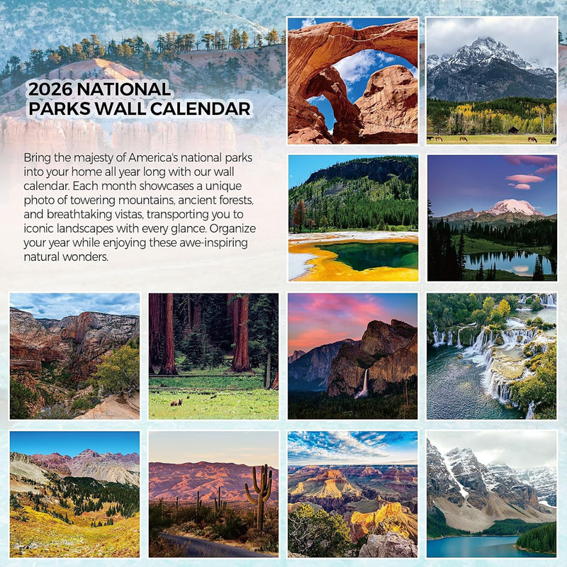 2027 National Parks Wall Calendar, 18-Month July 2026-Dec 2027 Monthly Calendar, Gift for National Park Lovers