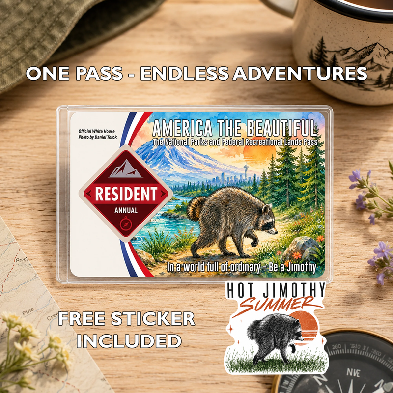 Jimothy Raccoon National Park Pass Sleeve, America the Beautiful Pass Holder, Gift for Hiker