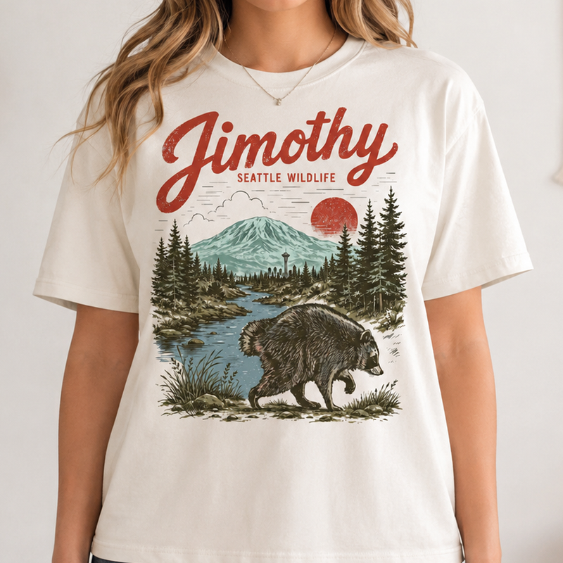 Jimothy Raccoon Shirt, Seattle Wildlife Comfort Colors Tee, Viral Feral Legend T-Shirt