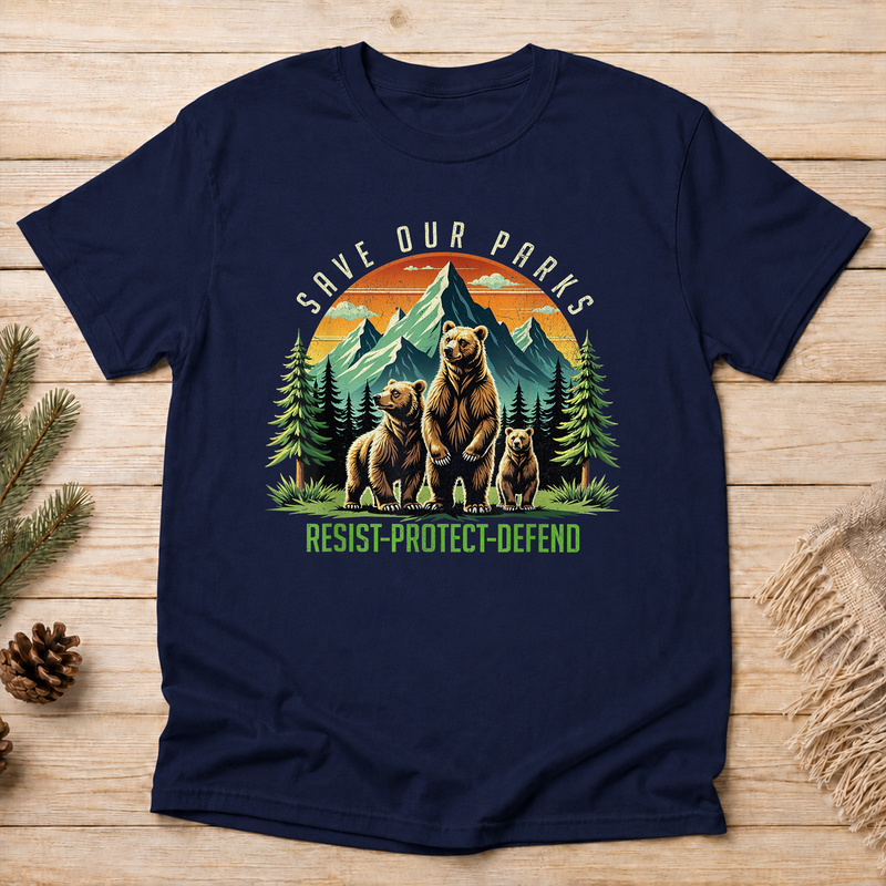 Save Our National Parks T-Shirt, Vintage Bear Wildlife Graphic Tee, Gift for Hikers