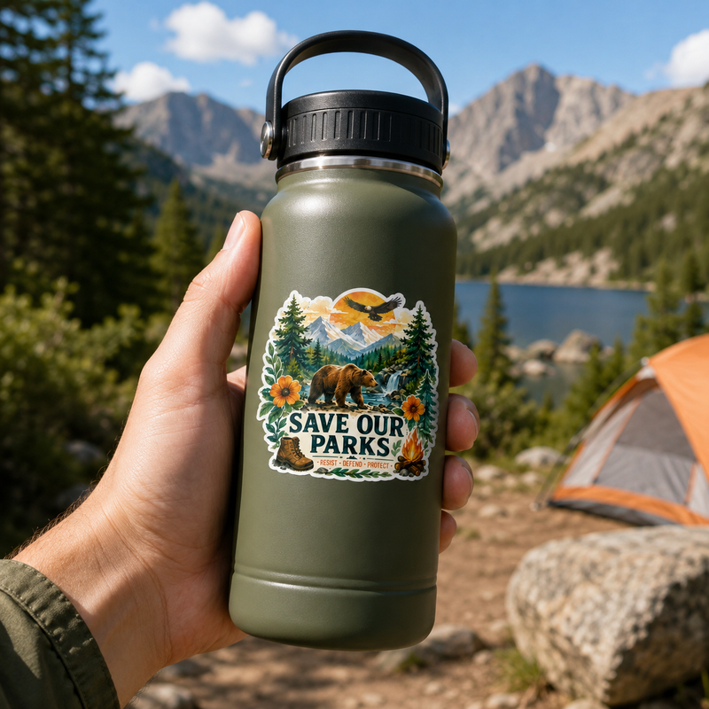 Hiking & Camping Sticker, Gift for Nature Lovers