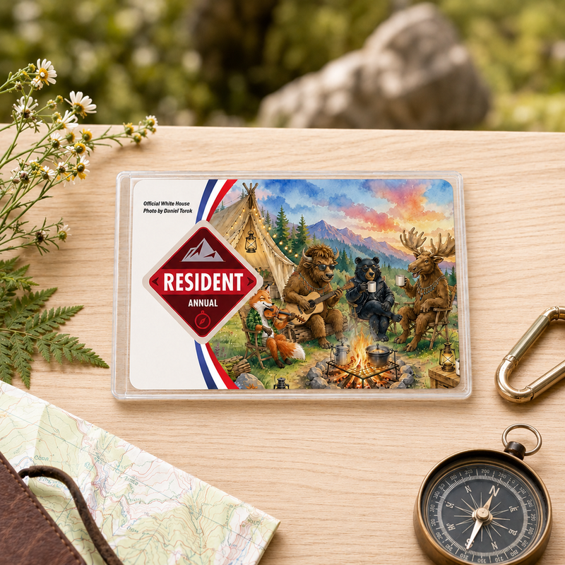 Cute Animals Camping National Park Pass Sleeve | Gift for Hikers & Nature Lovers