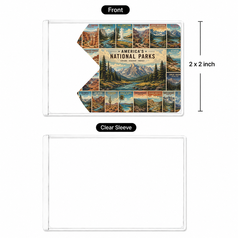 National Parks Stamp Pass Sleeve, Gift for Hikers and Campers