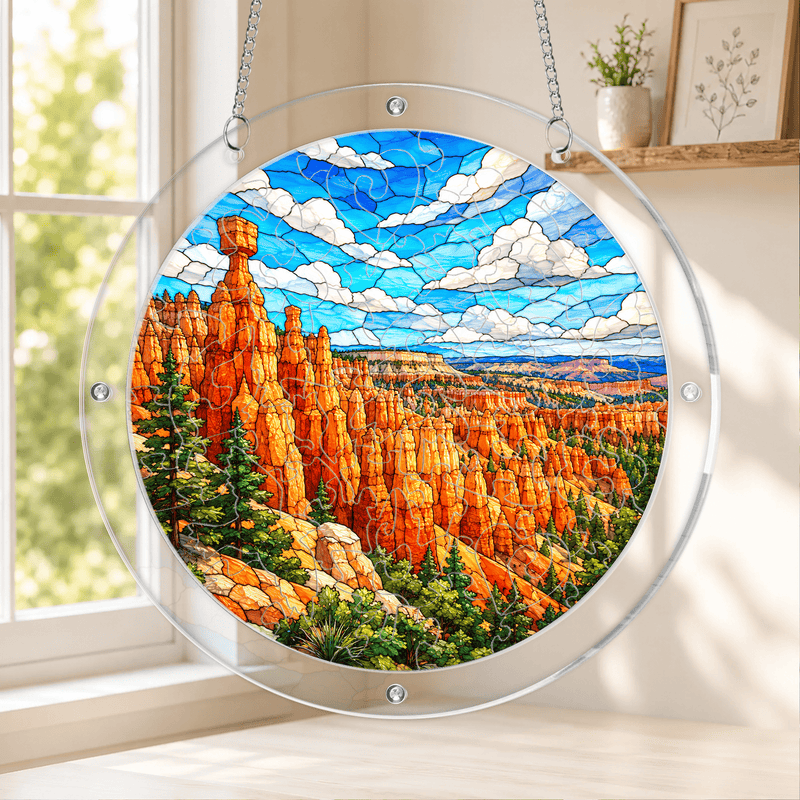 Bryce Canyon Acrylic Puzzle Suncatcher, Hoodoo Window Decor, Gift for Nature Lovers