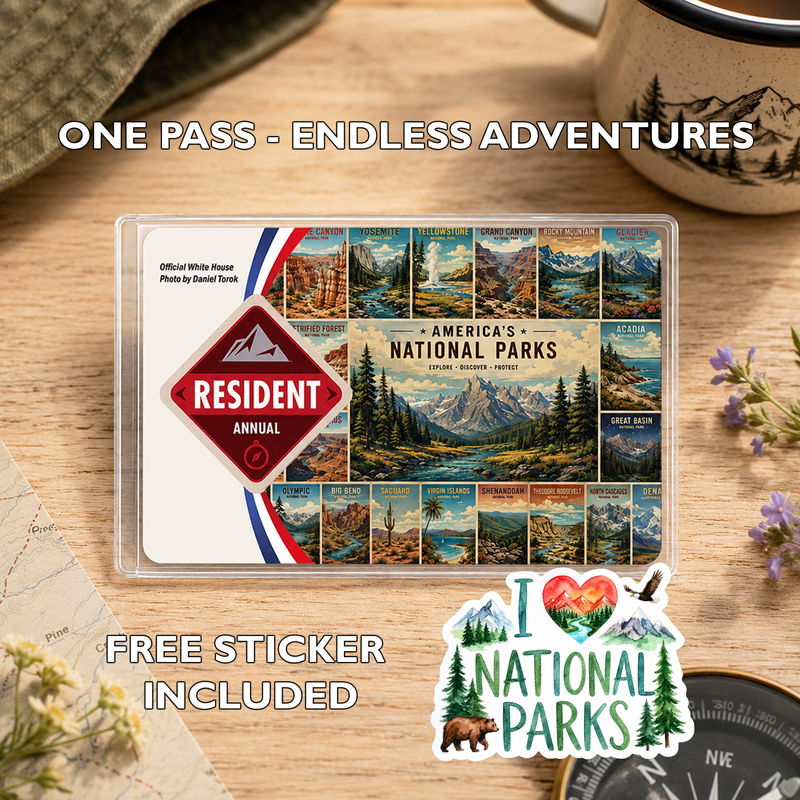 National Parks Stamp Pass Sleeve, Gift for Hikers and Campers