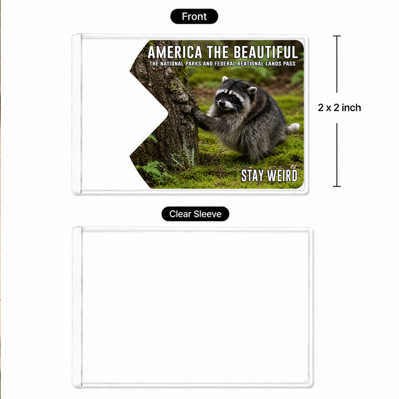 Jimothy Raccoon National Park Pass Sleeve, America the Beautiful Pass Holder, Funny Hiker Gift