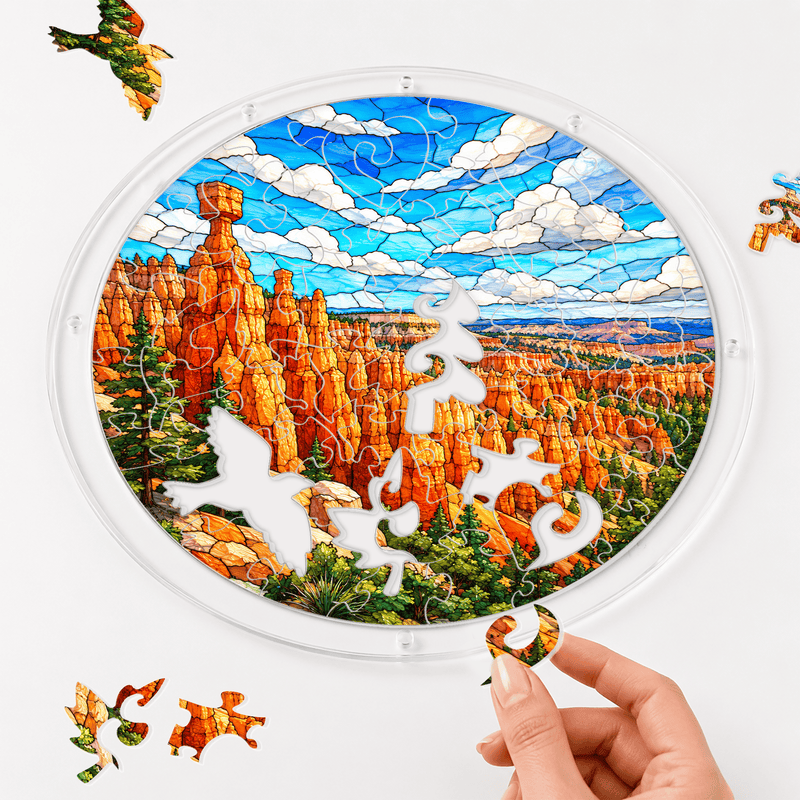 Bryce Canyon Acrylic Puzzle Suncatcher, Hoodoo Window Decor, Gift for Nature Lovers