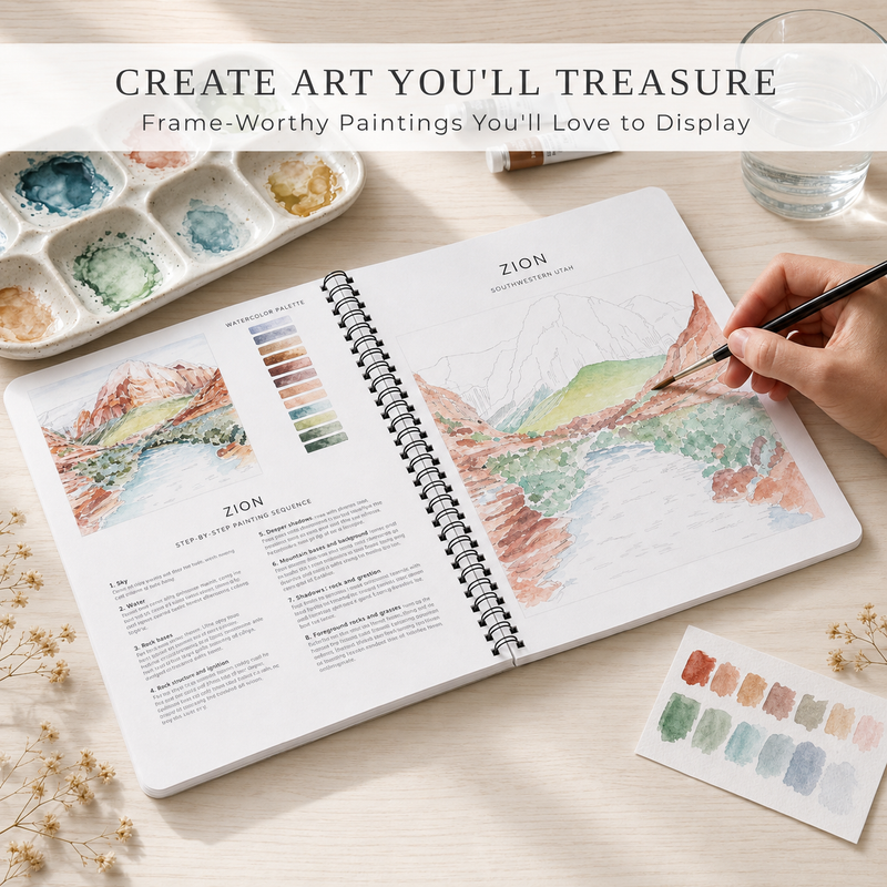 National Parks Watercolor Workbook, 10 Guided Painting Projects on Premium Watercolor Paper, Nature Lover Gift
