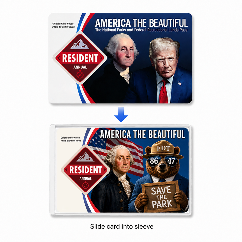 Resist Bear National Park Pass Sleeve – Gift for Hikers & Nature Lovers