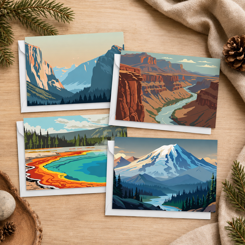 48 Pack National Park Blank Greeting Cards with Envelopes, All Occasion Note Cards