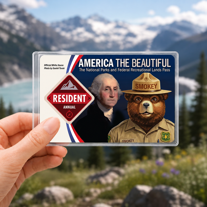 Resist Bear National Park Pass Sleeve – Gift for Hikers & Campers