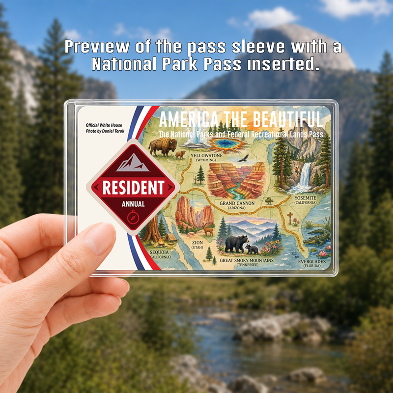 America the Beautiful Pass Sleeve | Gift For Hikers & Travel Lovers | Pass Protector