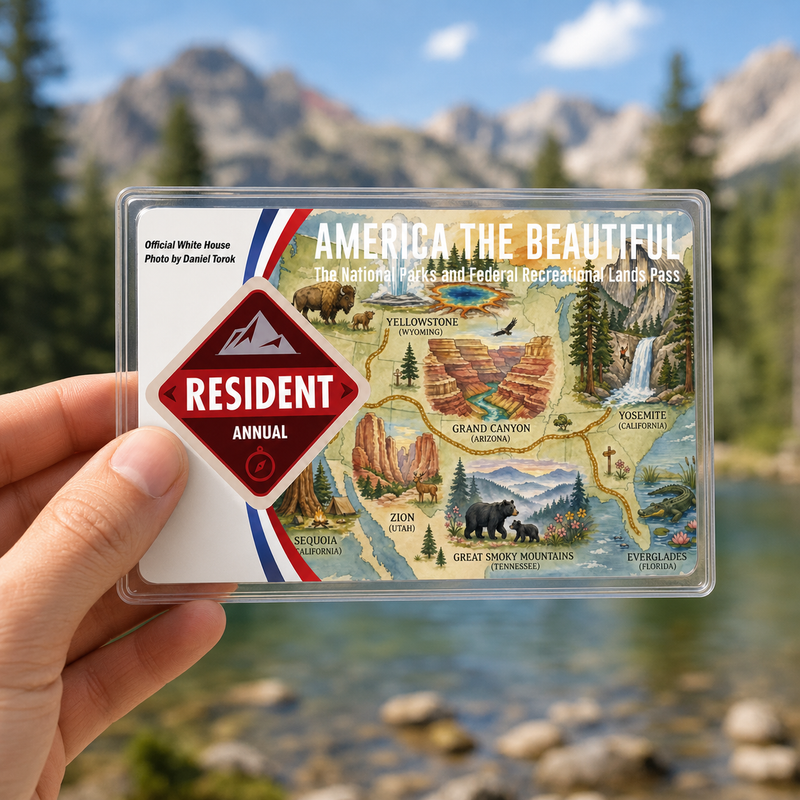 America the Beautiful Pass Sleeve | Gift For Hikers & Travel Lovers | Pass Protector
