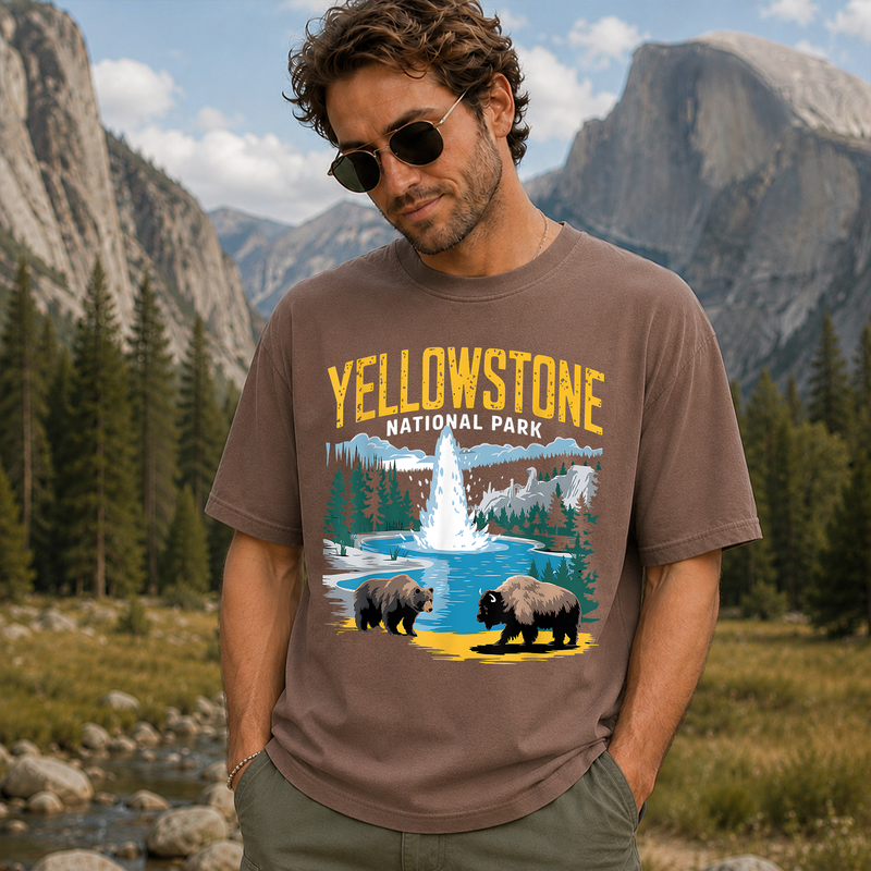 Bison Yellowstone National Park Shirt, Vintage Wildlife Graphic Tee, Gift for Hikers