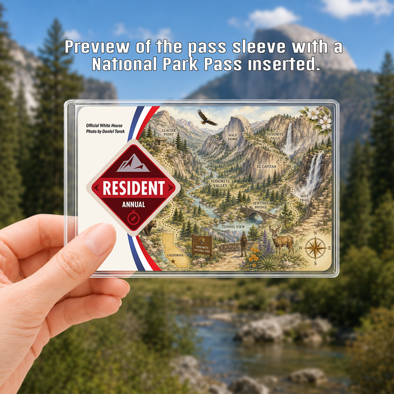 Yosemite Map National Park Pass Sleeve | Gift for Hikers & Travel Lovers