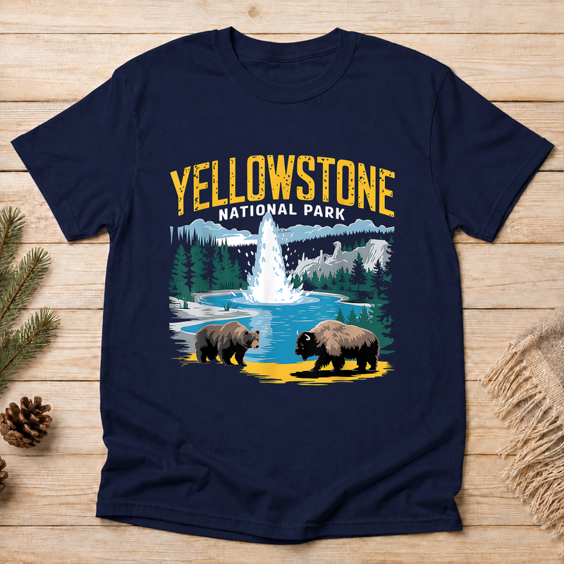 Bison Yellowstone National Park Shirt, Vintage Wildlife Graphic Tee, Gift for Hikers
