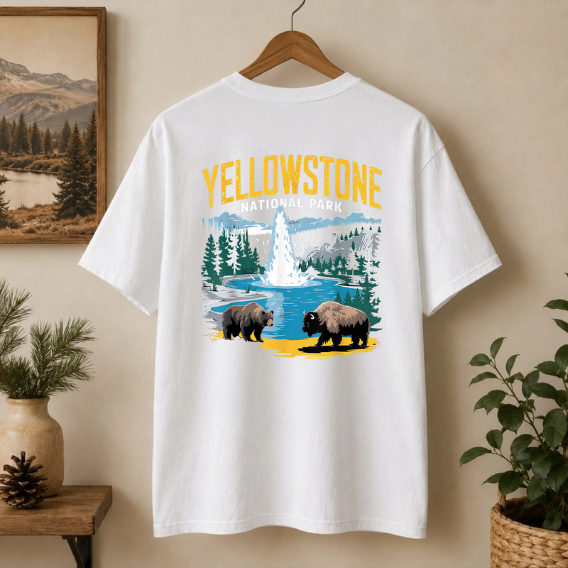 Bison Yellowstone National Park Shirt, Vintage Wildlife Graphic Tee, Gift for Hikers