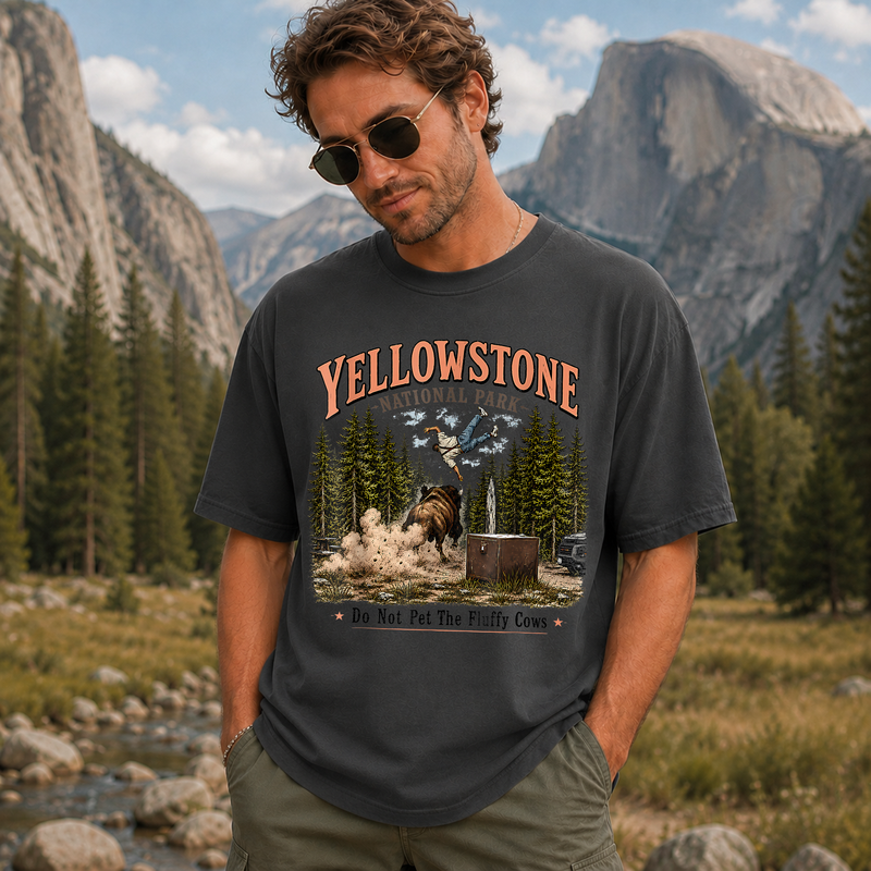 Bison Yellowstone National Park Shirt, Do Not Pet the Fluffy Cows T-Shirt, Gift for Hikers