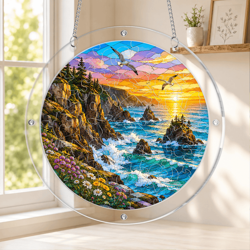 Olympic National Park Acrylic Puzzle Suncatcher, Coastal Window Decor, Gift for Nature Lovers
