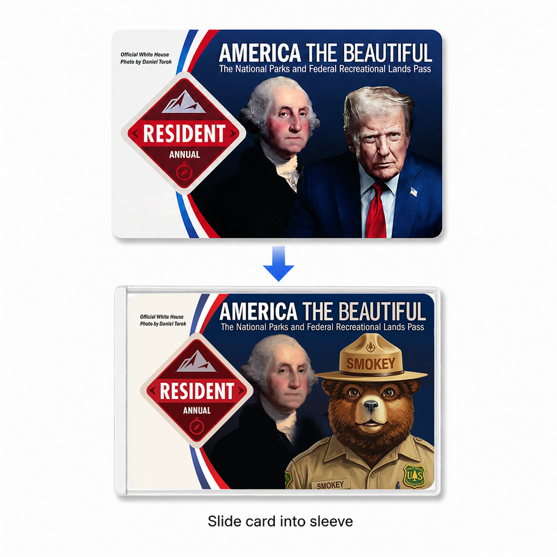 Resist Bear National Park Pass Sleeve – Gift for Hikers & Campers