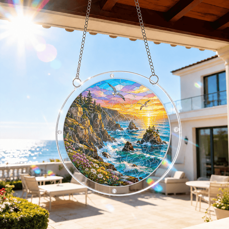 Olympic National Park Acrylic Puzzle Suncatcher, Coastal Window Decor, Gift for Nature Lovers