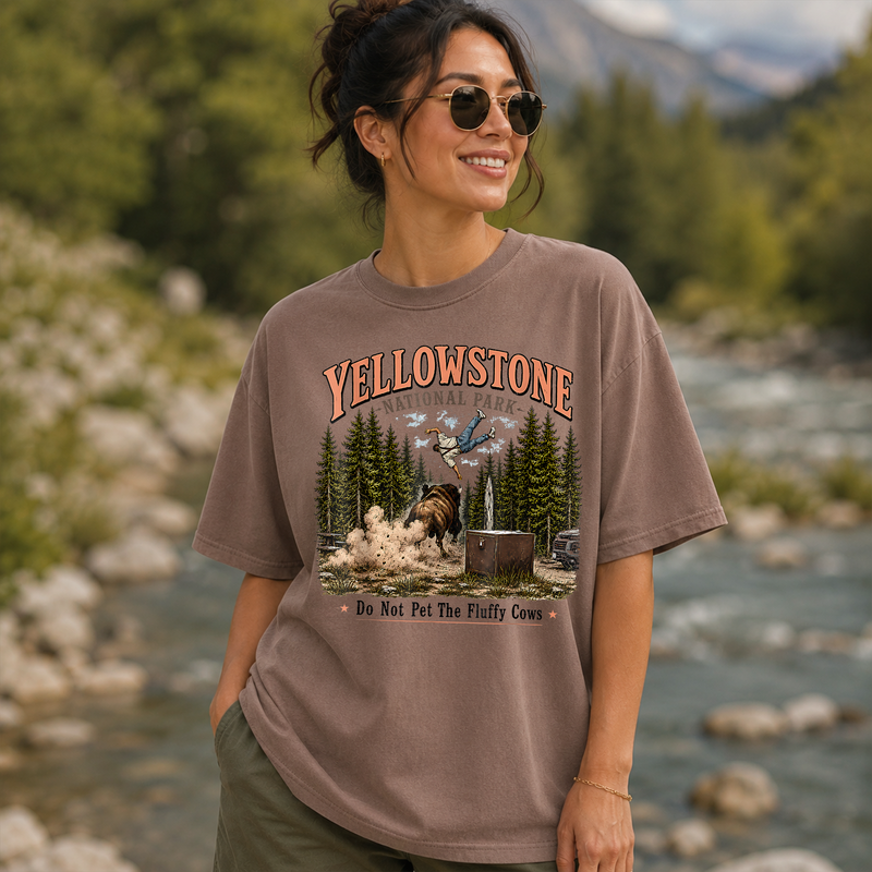 Bison Yellowstone National Park Shirt, Do Not Pet the Fluffy Cows T-Shirt, Gift for Hikers