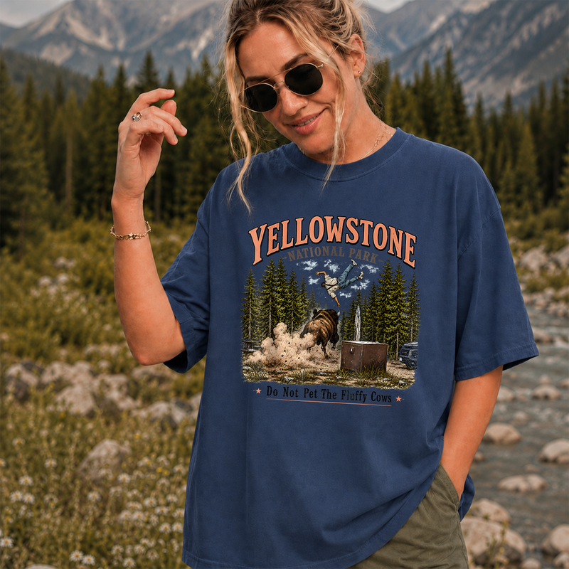 Bison Yellowstone National Park Shirt, Do Not Pet the Fluffy Cows T-Shirt, Gift for Hikers