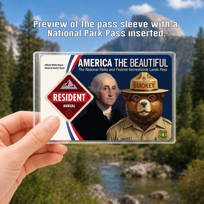 Resist Bear National Park Pass Sleeve – Gift for Hikers & Campers
