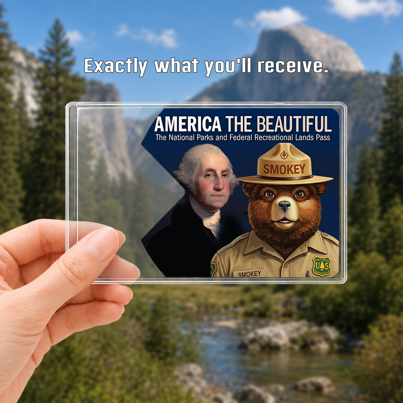 Resist Bear National Park Pass Sleeve – Gift for Hikers & Campers
