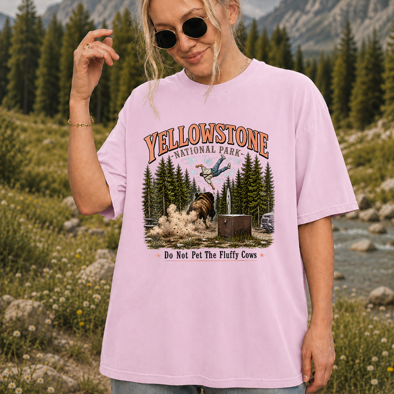Bison Yellowstone National Park Shirt, Do Not Pet the Fluffy Cows T-Shirt, Gift for Hikers