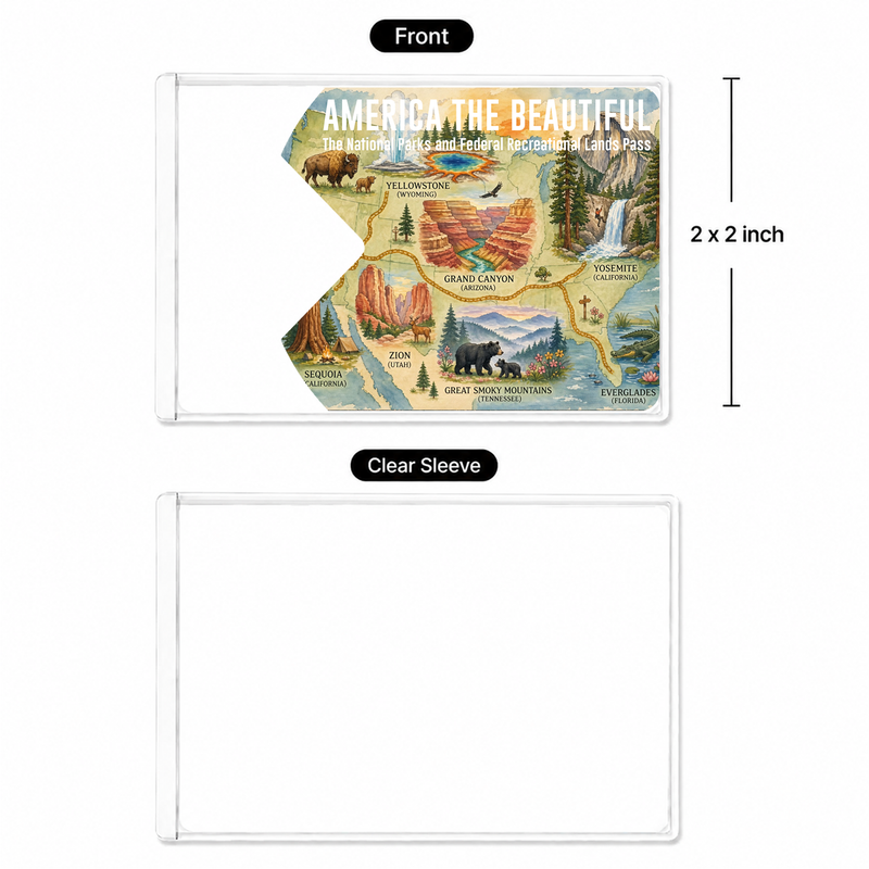 America the Beautiful Pass Sleeve | Gift For Hikers & Travel Lovers | Pass Protector