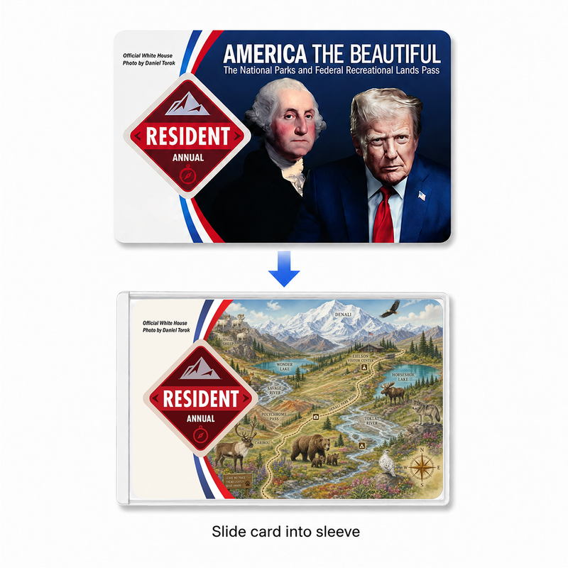 Denali Map National Park Pass Sleeve | Gift For Hikers & Travel Lovers