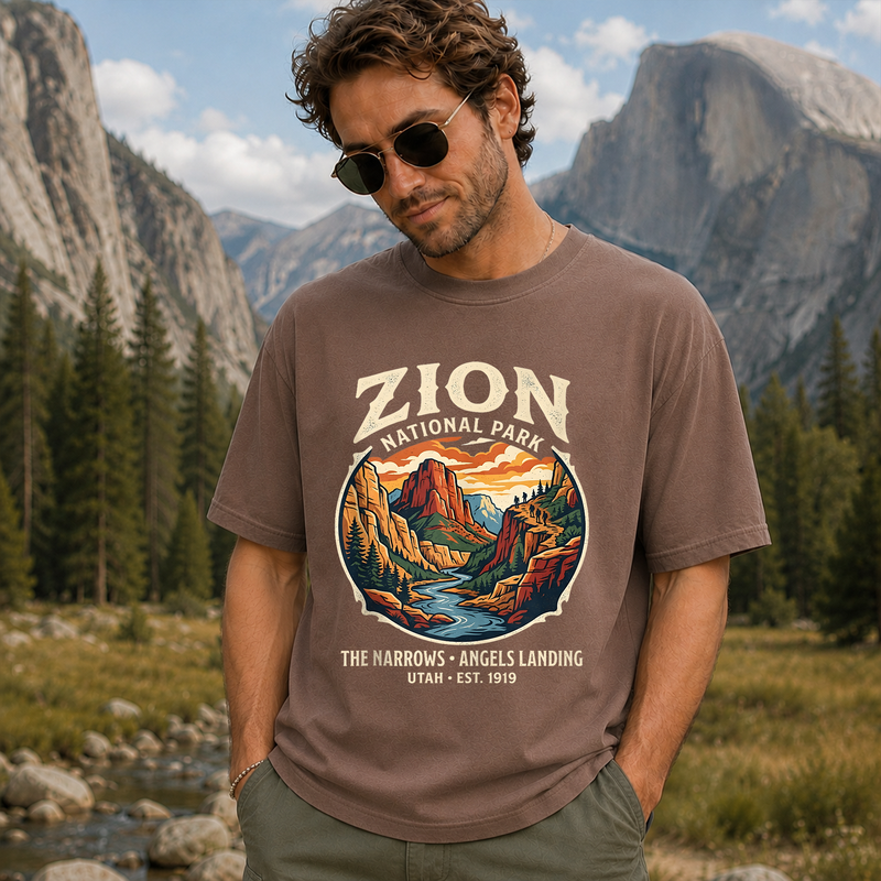 Zion National Park Shirt, Vintage Utah Hiking Graphic Tee, Gift for Hikers