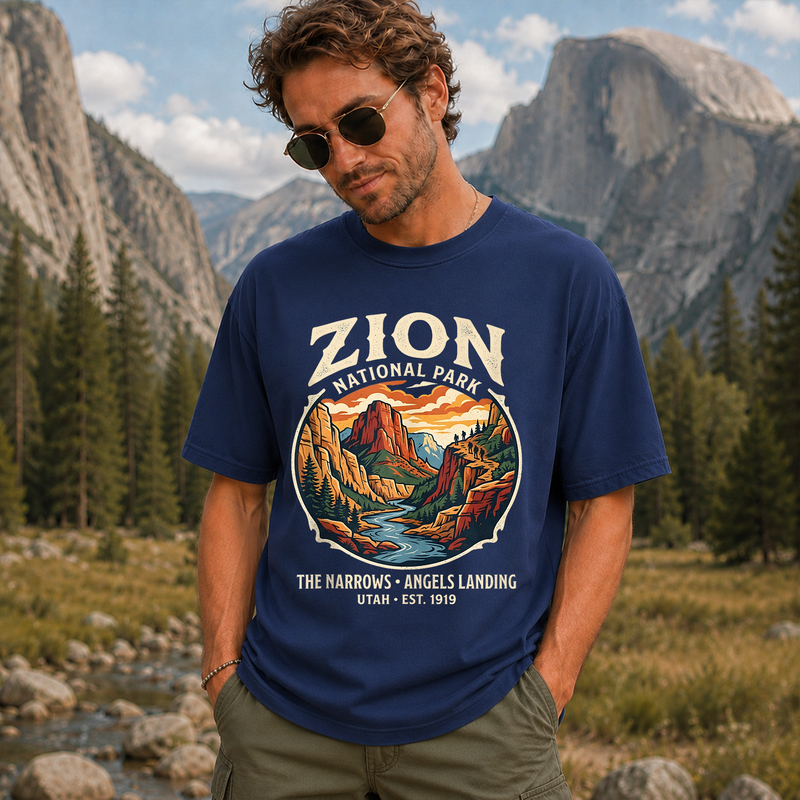 Zion National Park Shirt, Vintage Utah Hiking Graphic Tee, Gift for Hikers