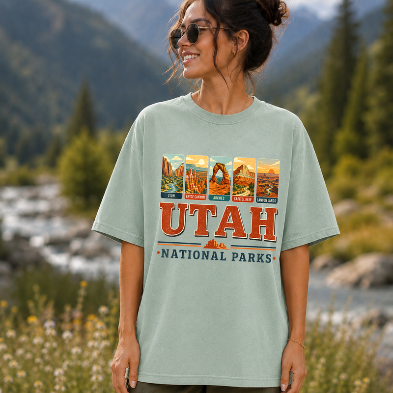 Utah National Parks Shirt, Vintage Zion Arches Bryce Canyon Graphic Tee, Hiking Gift