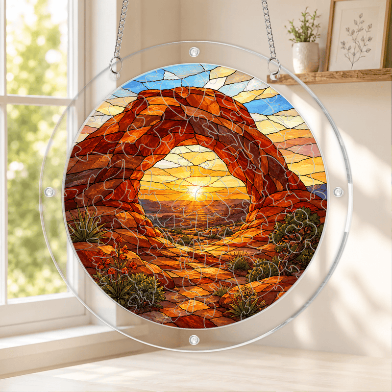 Arches National Park Acrylic Puzzle Suncatcher, Desert Window Decor, Nature Lover Gift