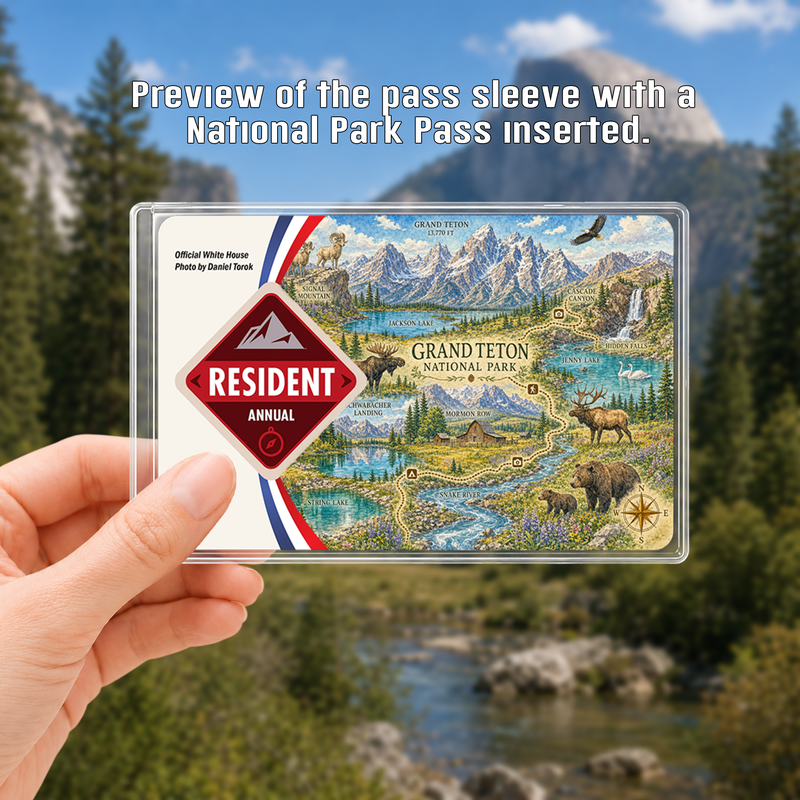 Grand Teton Map National Park Pass Sleeve | Gift for Hikers & Travel Lovers