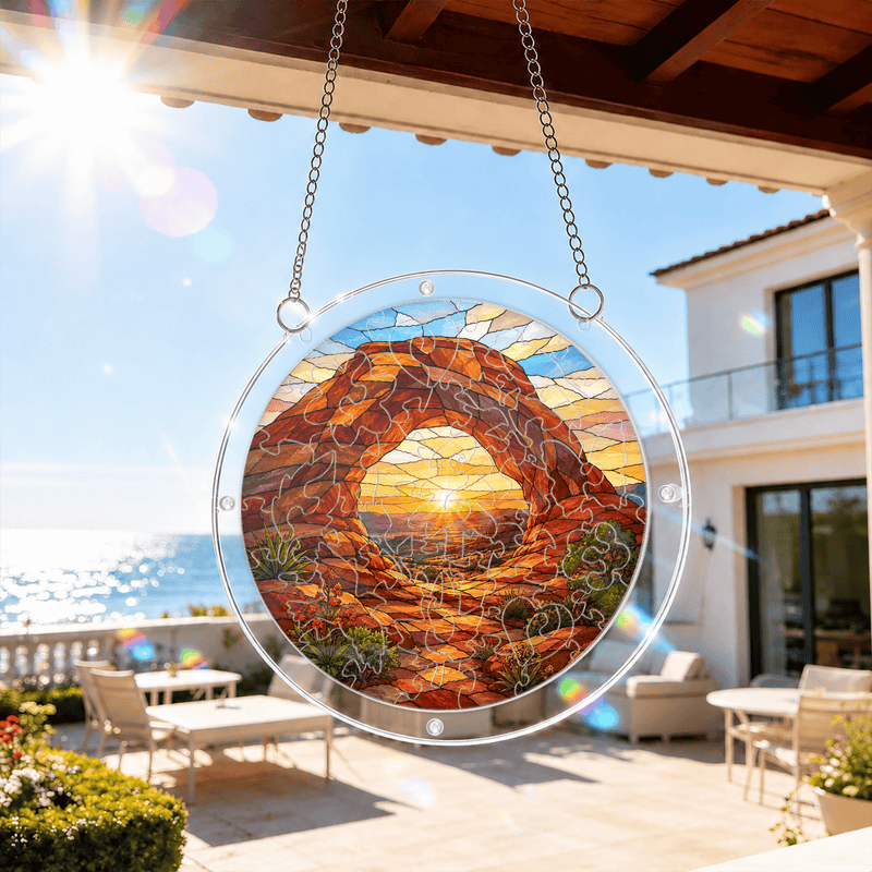 Arches National Park Acrylic Puzzle Suncatcher, Desert Window Decor, Nature Lover Gift