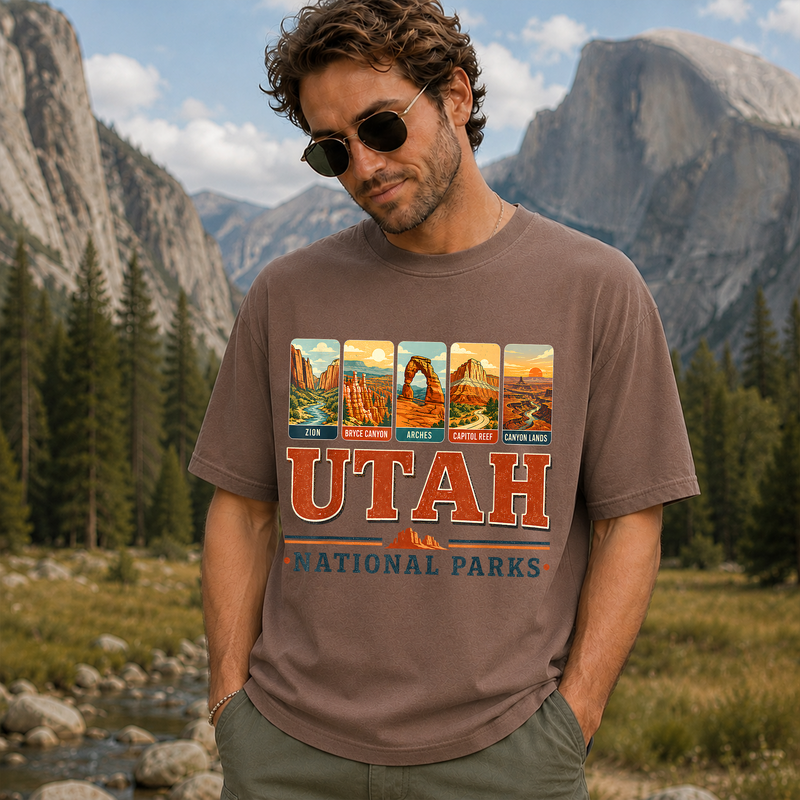 Utah National Parks Shirt, Vintage Zion Arches Bryce Canyon Graphic Tee, Hiking Gift