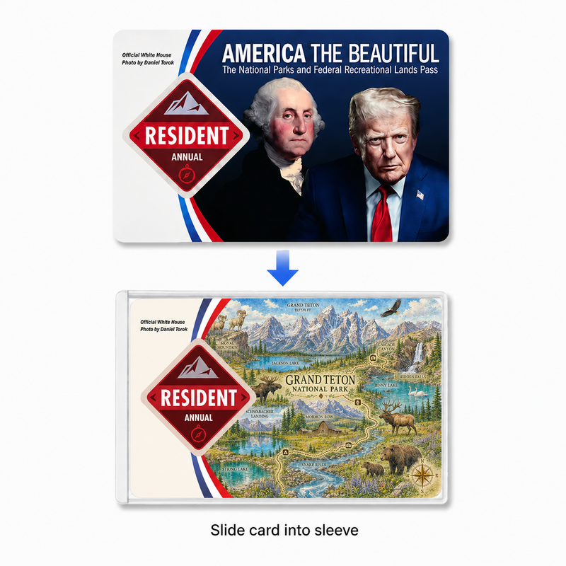 Grand Teton Map National Park Pass Sleeve | Gift for Hikers & Travel Lovers