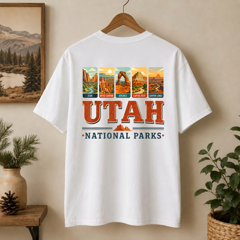 Utah National Parks Shirt, Vintage Zion Arches Bryce Canyon Graphic Tee, Hiking Gift