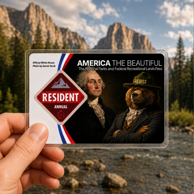 Resist Bear National Park Pass Sleeve – Gift for Hikers & Travel Lovers