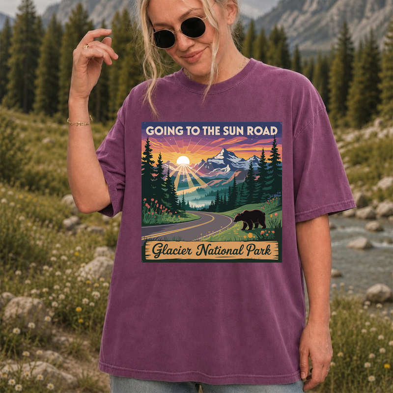 Going-to-the-Sun Road Glacier National Park T-Shirt, Montana Road Trip Tee, Gift for Hikers