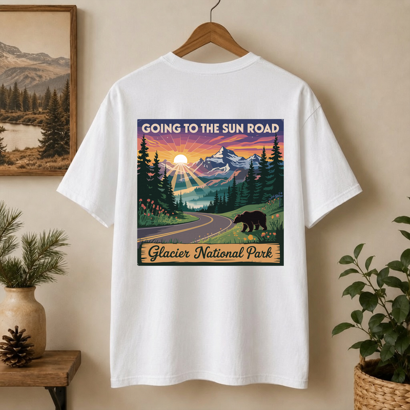 Going-to-the-Sun Road Glacier National Park T-Shirt, Montana Road Trip Tee, Gift for Hikers
